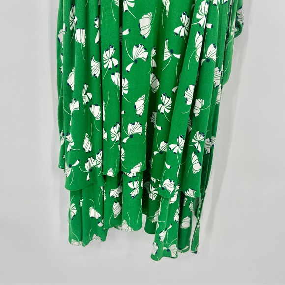 Eloquii Green Floral Print Layered Plus Size Wrap Dress 14 - Picture 13 of 13